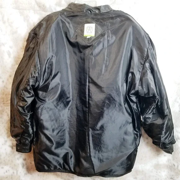 Vintage American Weekend Mens Black Leather Casual Jacket Size 46 Classic Grunge